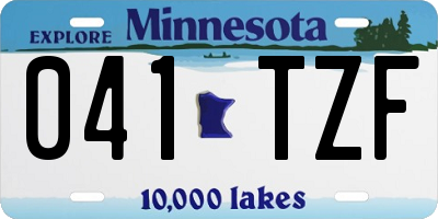 MN license plate 041TZF
