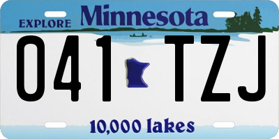 MN license plate 041TZJ