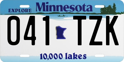 MN license plate 041TZK