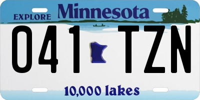 MN license plate 041TZN