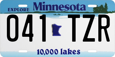 MN license plate 041TZR