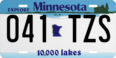 MN license plate 041TZS