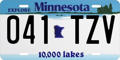 MN license plate 041TZV