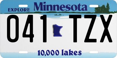 MN license plate 041TZX