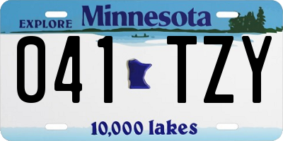 MN license plate 041TZY