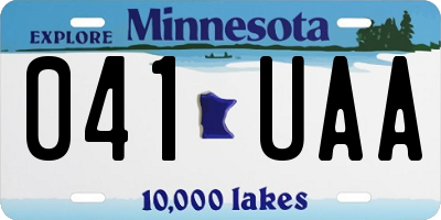MN license plate 041UAA