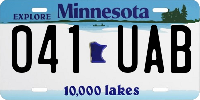 MN license plate 041UAB