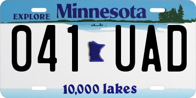 MN license plate 041UAD