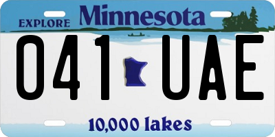 MN license plate 041UAE