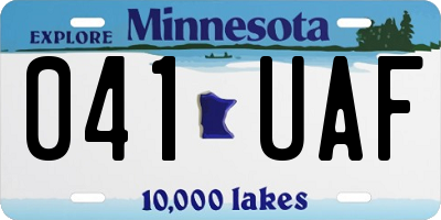 MN license plate 041UAF