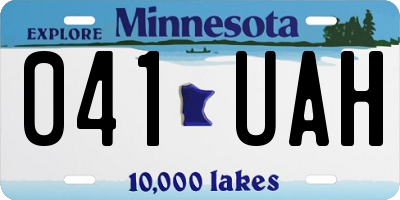 MN license plate 041UAH
