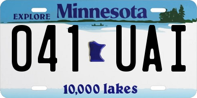 MN license plate 041UAI