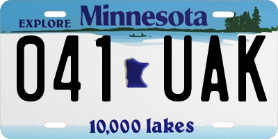 MN license plate 041UAK