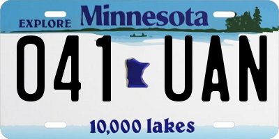 MN license plate 041UAN