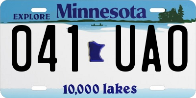 MN license plate 041UAO