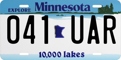 MN license plate 041UAR