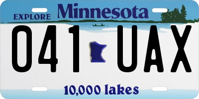 MN license plate 041UAX