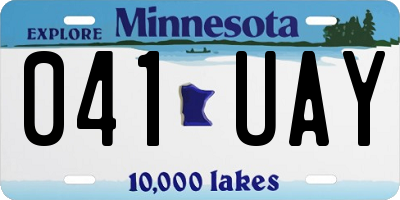 MN license plate 041UAY