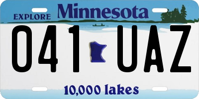 MN license plate 041UAZ