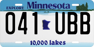 MN license plate 041UBB