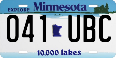 MN license plate 041UBC