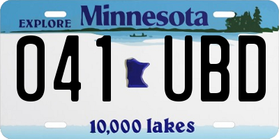 MN license plate 041UBD