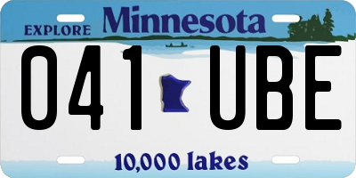MN license plate 041UBE