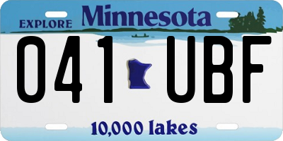 MN license plate 041UBF