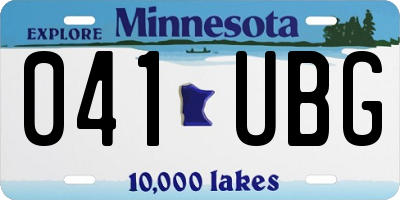MN license plate 041UBG