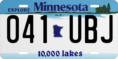 MN license plate 041UBJ