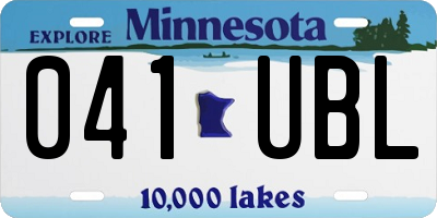 MN license plate 041UBL