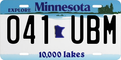 MN license plate 041UBM