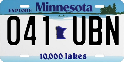 MN license plate 041UBN