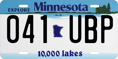 MN license plate 041UBP
