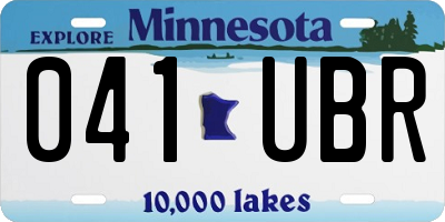 MN license plate 041UBR