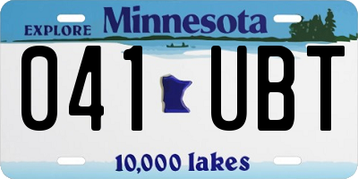 MN license plate 041UBT