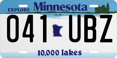 MN license plate 041UBZ