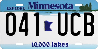 MN license plate 041UCB