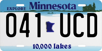 MN license plate 041UCD