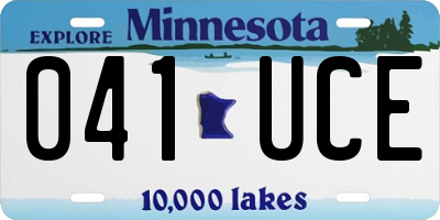 MN license plate 041UCE