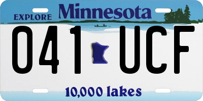 MN license plate 041UCF