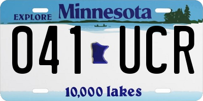 MN license plate 041UCR