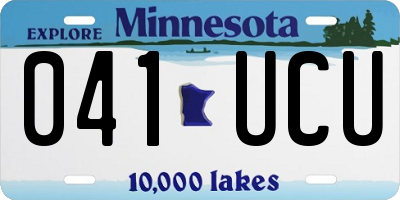 MN license plate 041UCU