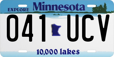 MN license plate 041UCV