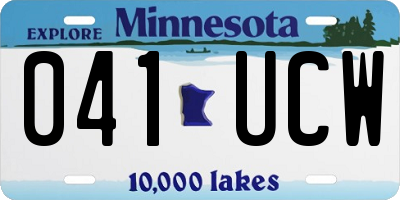 MN license plate 041UCW