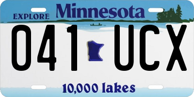 MN license plate 041UCX