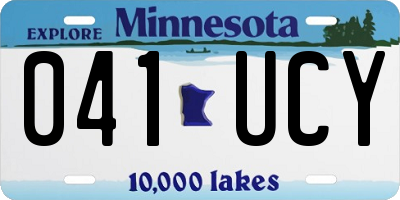MN license plate 041UCY