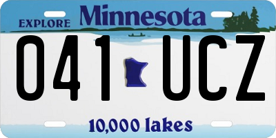MN license plate 041UCZ