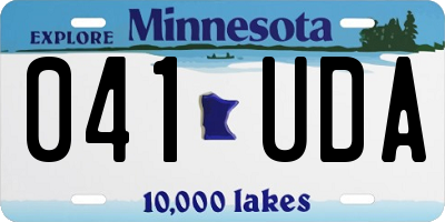 MN license plate 041UDA