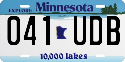 MN license plate 041UDB